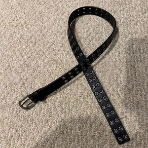 American Eagle Y2K Leather Grommet Black Belt